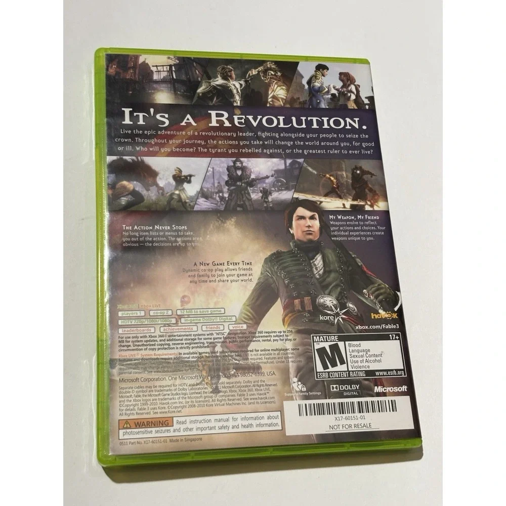 Fable 3 III (Microsoft‎ Xbox 360, 2010)  COMPLETE GAME STUDIOS LIONHEAD MATURE